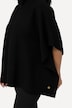 Poncho-Pullover, Oversized, Rollkragen, ärmellos