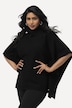 Poncho-Pullover, Oversized, Rollkragen, ärmellos