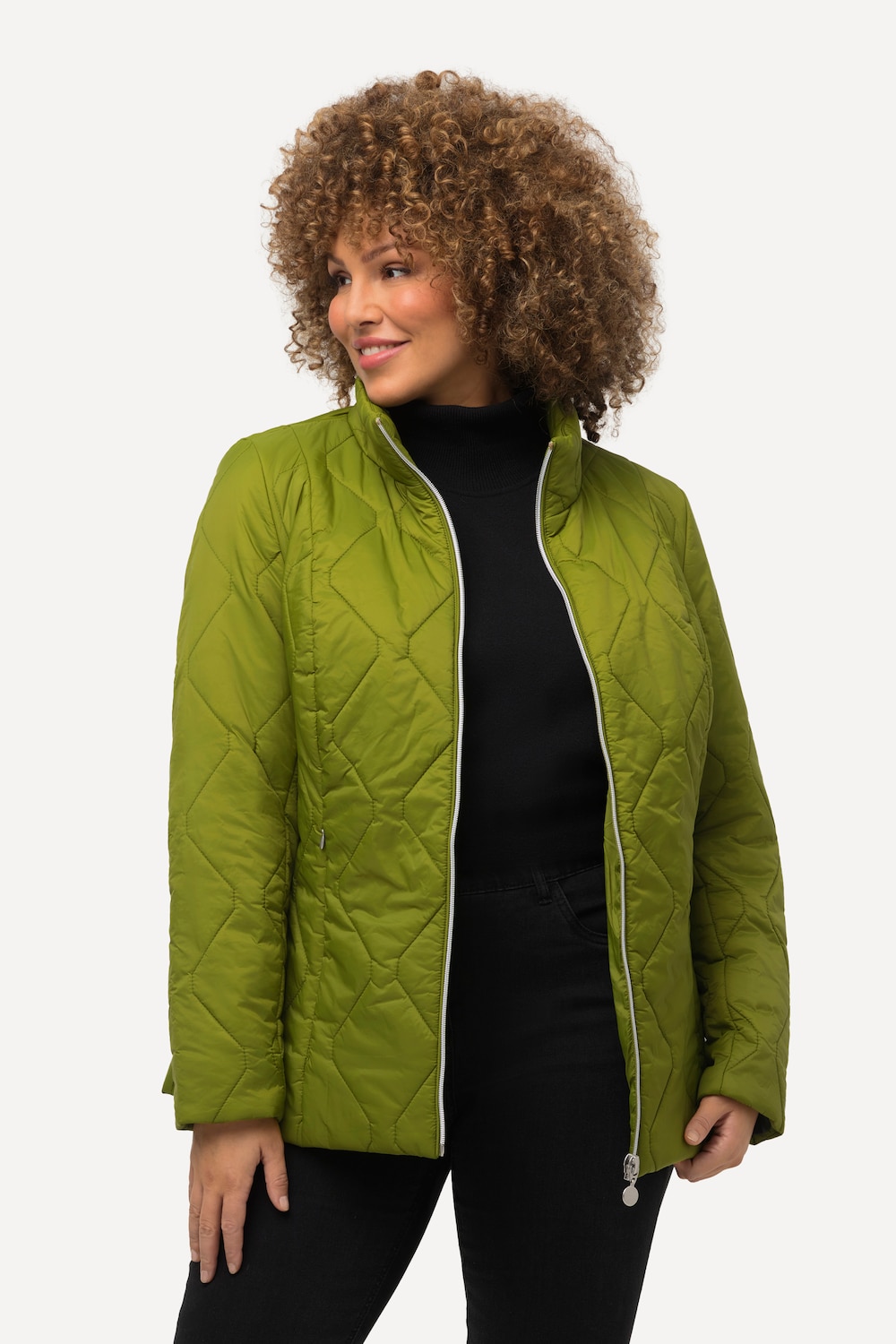 Grote Maten Gewatteerde jas, Dames, groen, Maat: 50/52, Polyester/Synthetische vezels, Ulla Popken