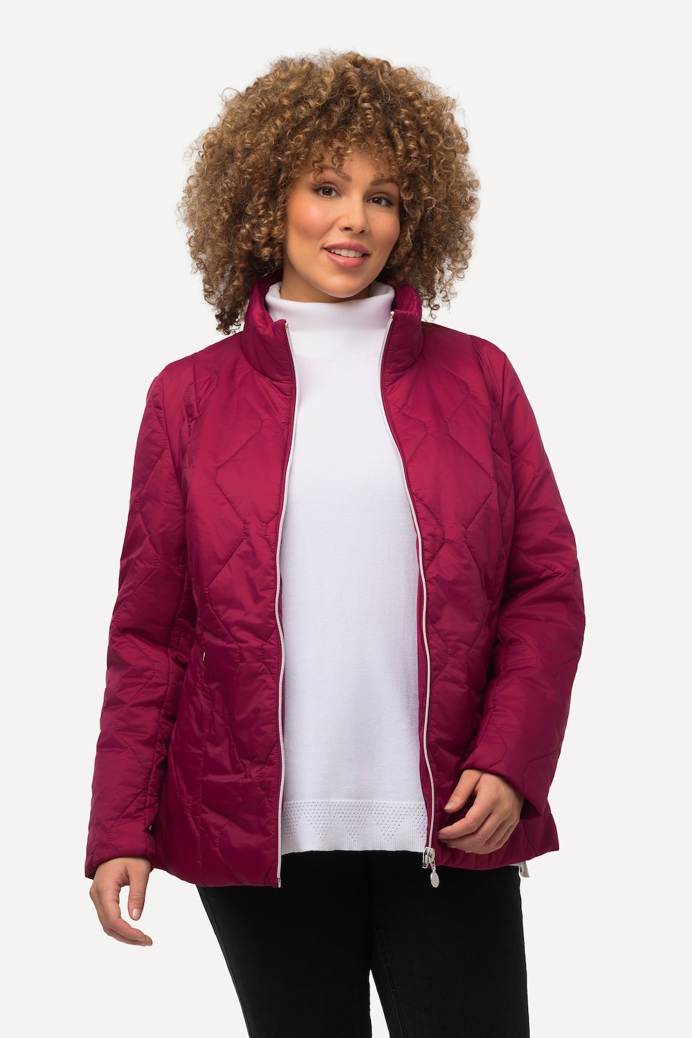 Grote Maten Gewatteerde jas, Dames, rood, Maat: 54/56, Polyester/Synthetische vezels, Ulla Popken