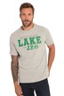 Tričko, krátké rukávy, melanž žerzej, LAKE potisk, kulatý výstřih