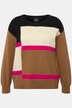 Trui, colourblocking, oversized, ronde hals, 3/4-mouwen
