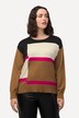 Trui, colourblocking, oversized, ronde hals, 3/4-mouwen