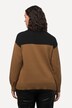 Trui, colourblocking, oversized, ronde hals, 3/4-mouwen