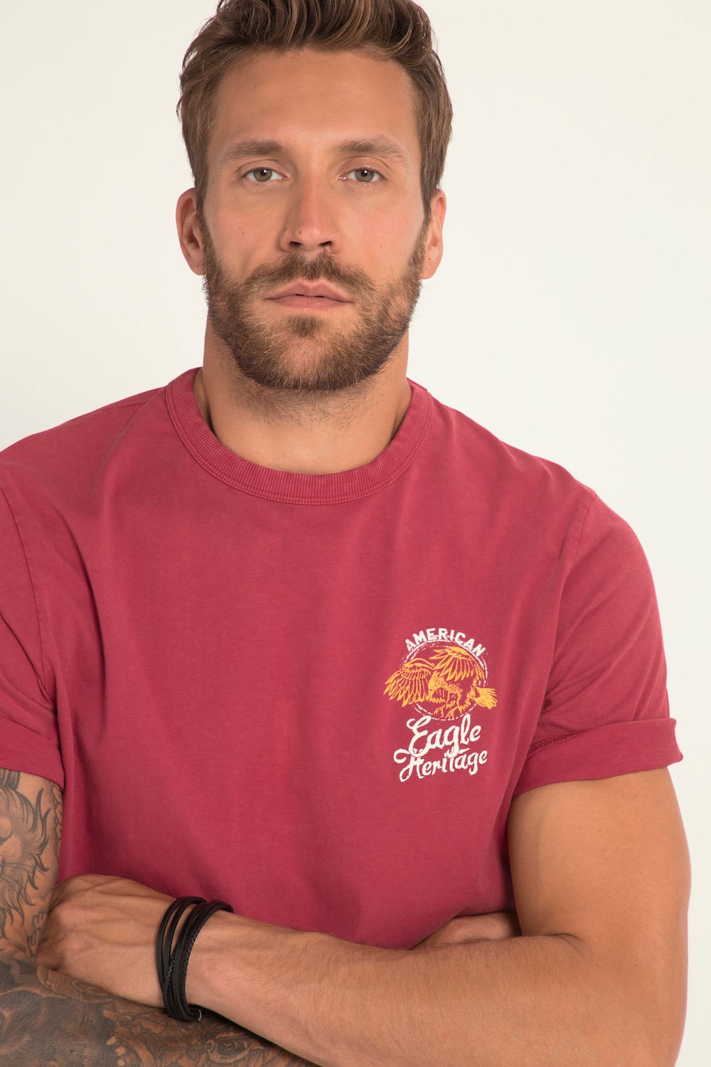 Stora storlekar T-shirt med kort ärm, Her, röd, storlek: 3XL, Bomull, JP1880