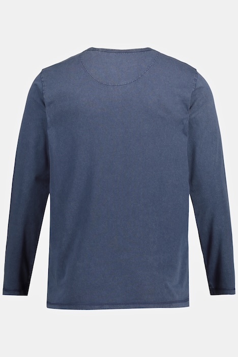 Farfarströja i vintagelook med lång ärm, rund hals och knappslå, upp till 8XL