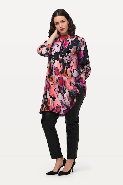 plus size - Mixed Floral Print Tunic Shirt $54  Plus size fashion, Fashion  tops blouse, Plus size outfits