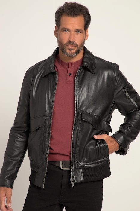 Premium leather jacket, leather, finest lamb nappa leather, shirt ...
