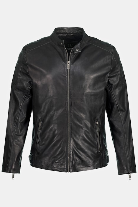 Biker jacket, leather, finest lamb nappa, shoulder stitching