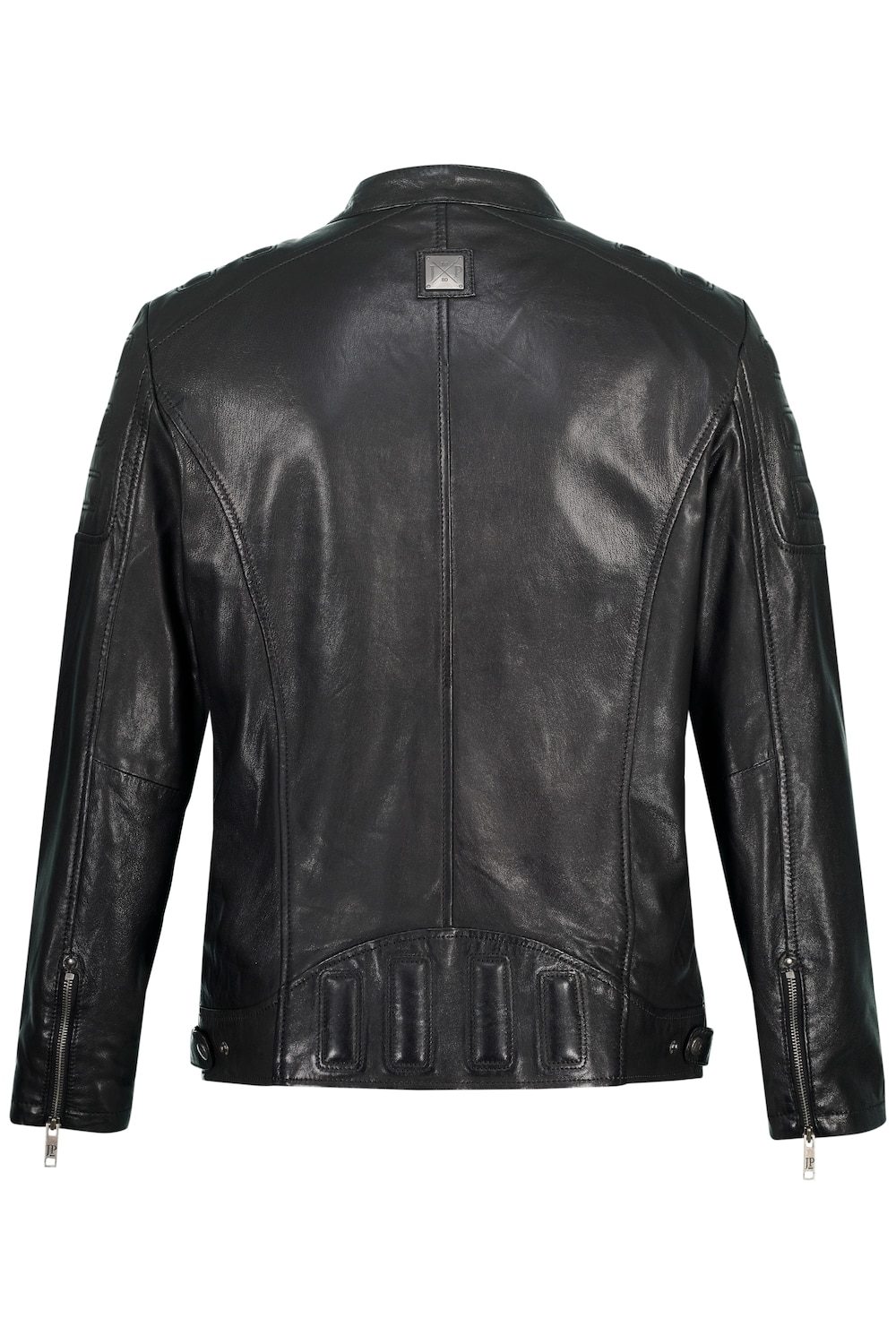 Stora storlekar Bikerjacka i finaste lammnappa, Her, svart, storlek: 5XL, Läder/Bomull, JP1880