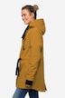 Softshell-jakke, fleece indeni, hætte med teddyfor