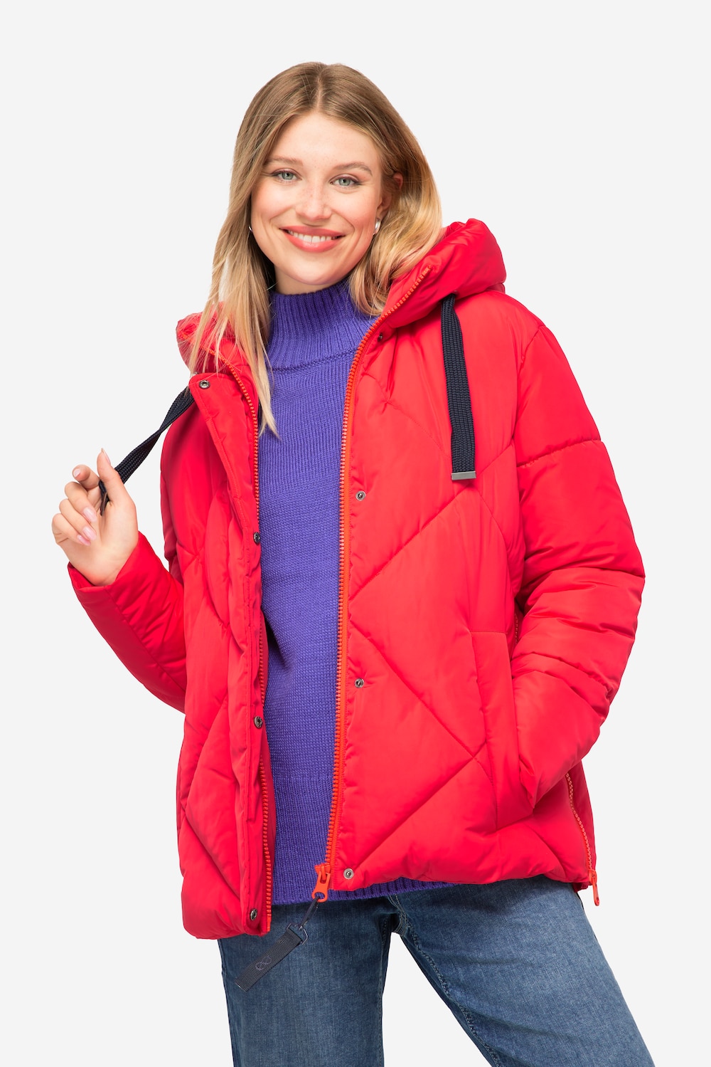 Große Größen Steppjacke, Damen, rot, Größe: XL, Polyester/Synthetische Fasern, LAURASON