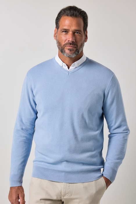 Pullover, CashmereTouch-Feinstrick, V-Ausschnitt, bis 8 XL