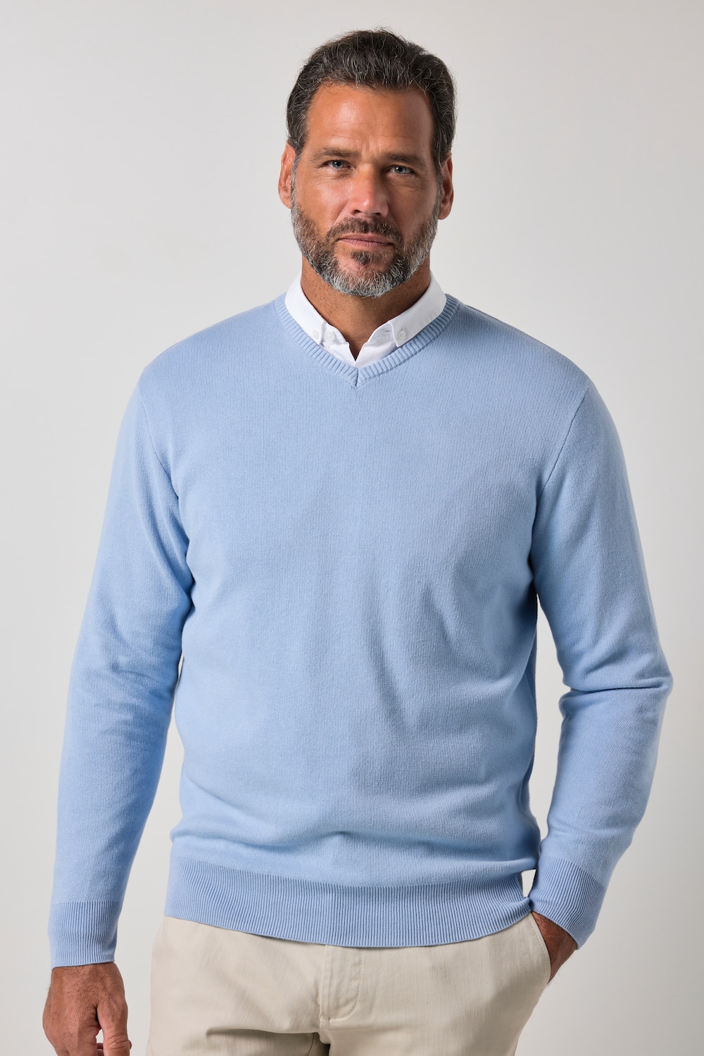 Pullover, CashmereTouch-Feinstrick, V-Ausschnitt, bis 8 XL