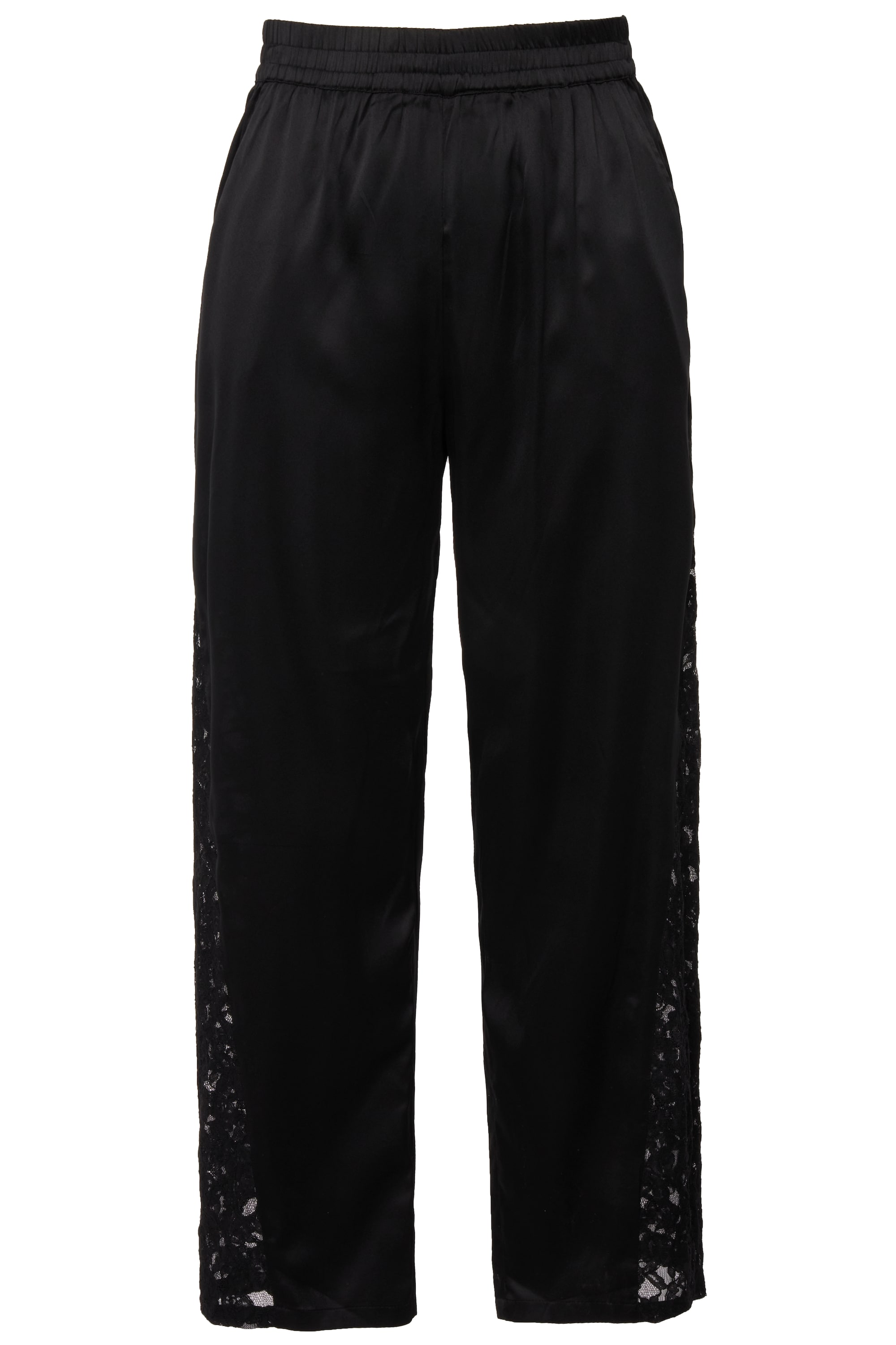 Studio Untold Damen große Größen Hose weites Bein Spitzen Einsätze
