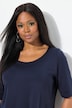 T-shirt, A-lijn, ronde hals, 3/4-mouwen, Pima cotton