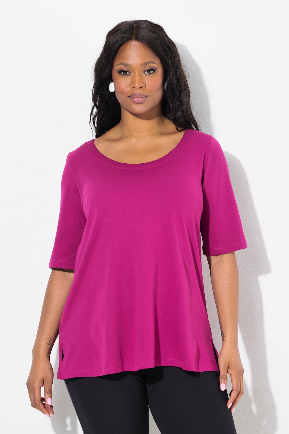 Große Größen Pima Cotton Shirt, Damen, rosa, Größe: 42/44, Baumwolle, Ulla Popken