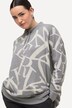 Textured Lettering Pattern Long Sleeve Sweater