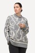 Textured Lettering Pattern Long Sleeve Sweater