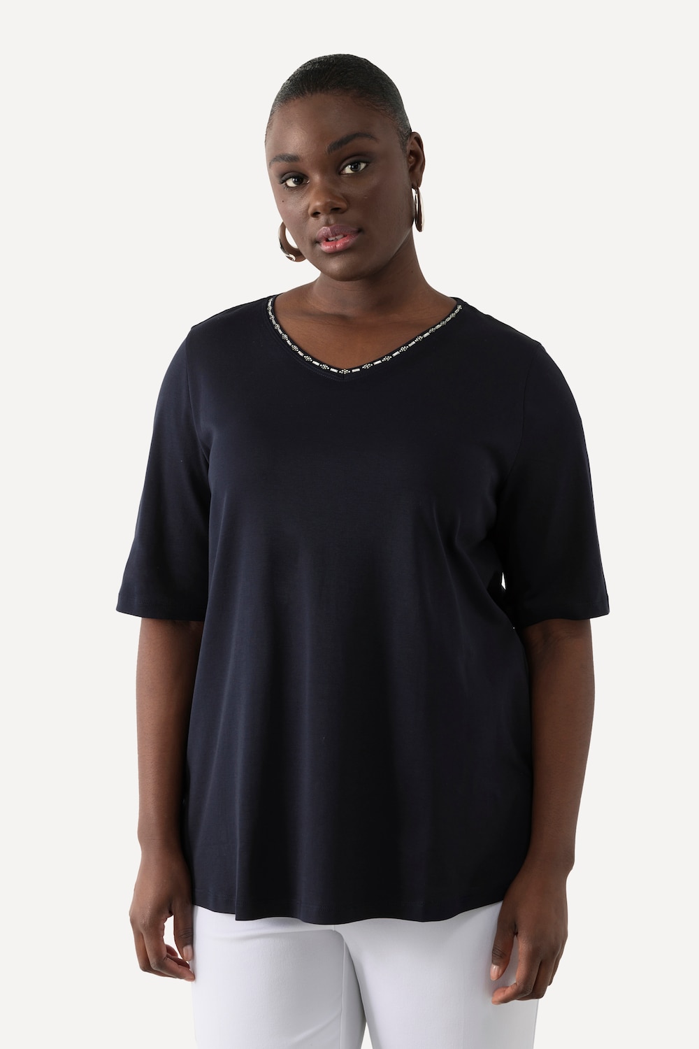 Große Größen T-Shirt, Damen, blau, Größe: 54/56, Baumwolle, Ulla Popken