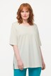 Pima Cotton Shirt, A-Linie, V-Ausschnitt, Halbarm