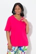 Pima Cotton A-line Embroidered V-Neck Short Sleeve Tee