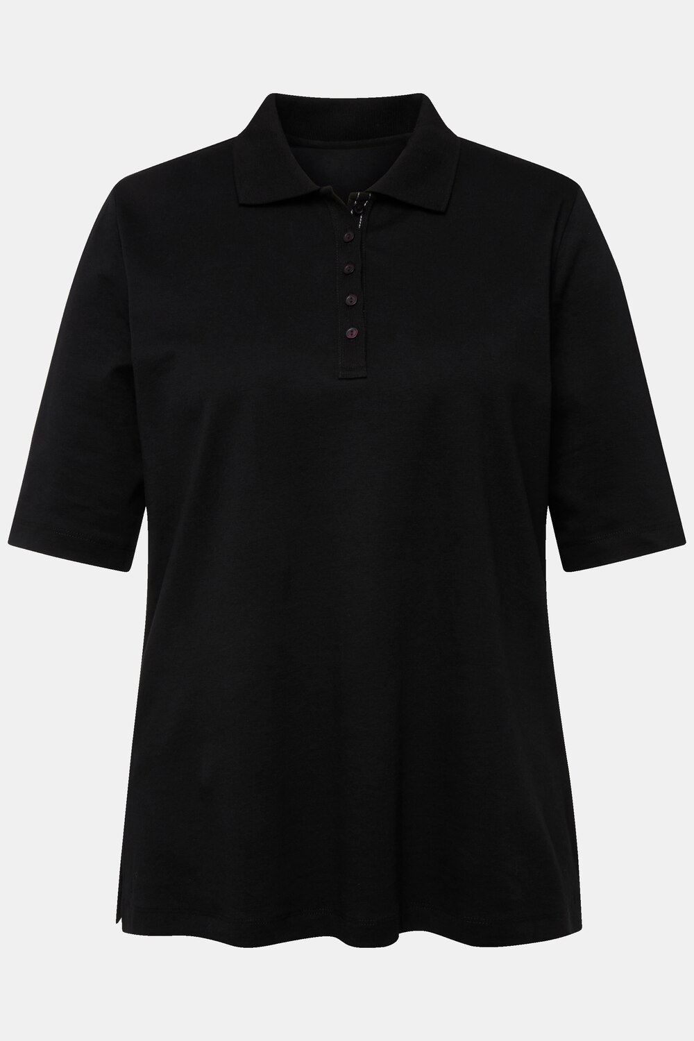 Grote Maten poloshirt, Dames, zwart, Maat: 42/44, Katoen, Ulla Popken