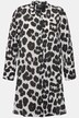 Long Sleeve Longline Leopard Print Blouse