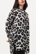 Long Sleeve Longline Leopard Print Blouse