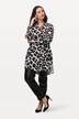 Long Sleeve Longline Leopard Print Blouse