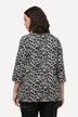 Koszula, wzór w panterkę, okrągły dekolt, dziurka od klucza, rękawy 3/4