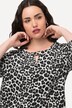 Koszula, wzór w panterkę, okrągły dekolt, dziurka od klucza, rękawy 3/4