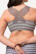 Bustier à rayures sans armatures, fermeture à l'avant