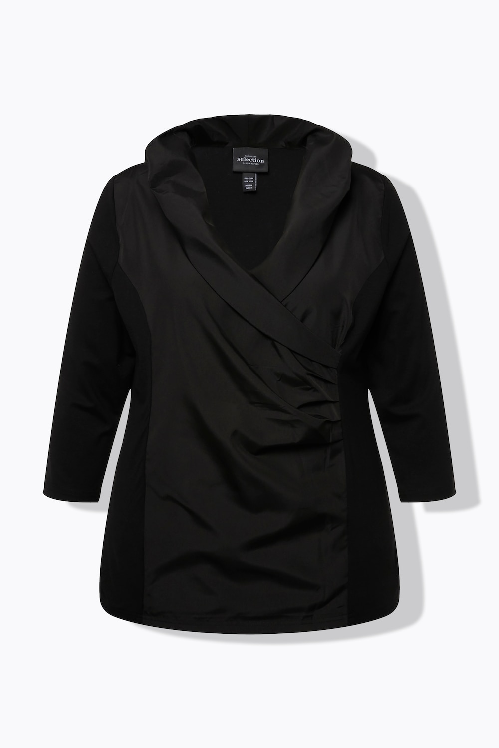 Stora storlekar Topp med klassisk passform, Dam, svart, storlek: 42/44, Viskos/Syntetfibrer/Polyester, Ulla Popken