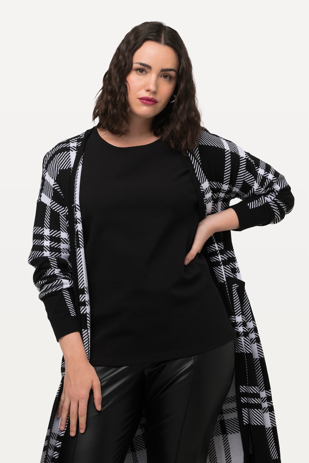 Grote Maten Sweatshirt, Dames, zwart, Maat: 46/48, Katoen/Synthetische vezels, Ulla Popken