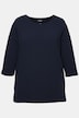 Sweatshirt, horizontale ribbels, ronde hals, 3/4-mouwen