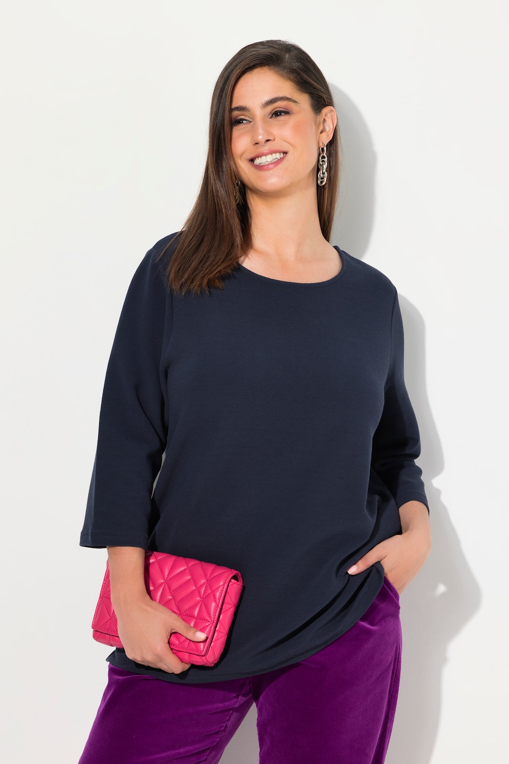 Große Größen Sweatshirt, Damen, blau, Größe: 46/48, Baumwolle/Synthetische Fasern, Ulla Popken