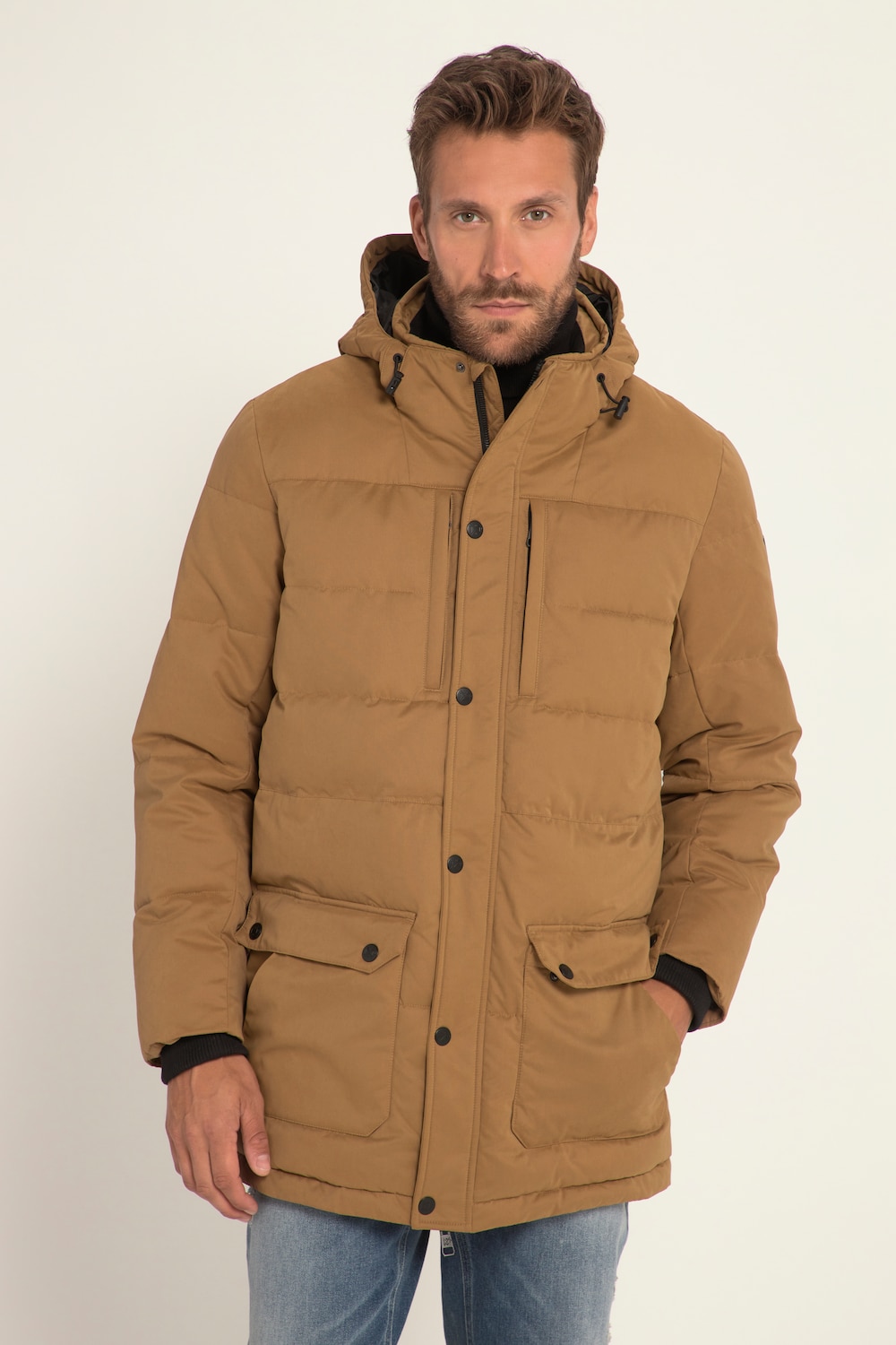 Große Größen Stepp-Parka, Herren, braun, Größe: 7XL, Polyester/Baumwolle, JP1880