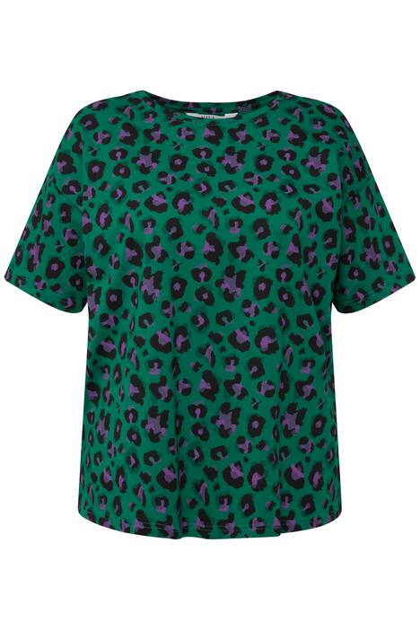 Tričko, oversize, leopardí, kulatý výstřih, krátké rukávy