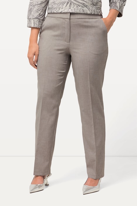 Pantalon Sophie chiné, jambe droite. Pinces et taille confortable.