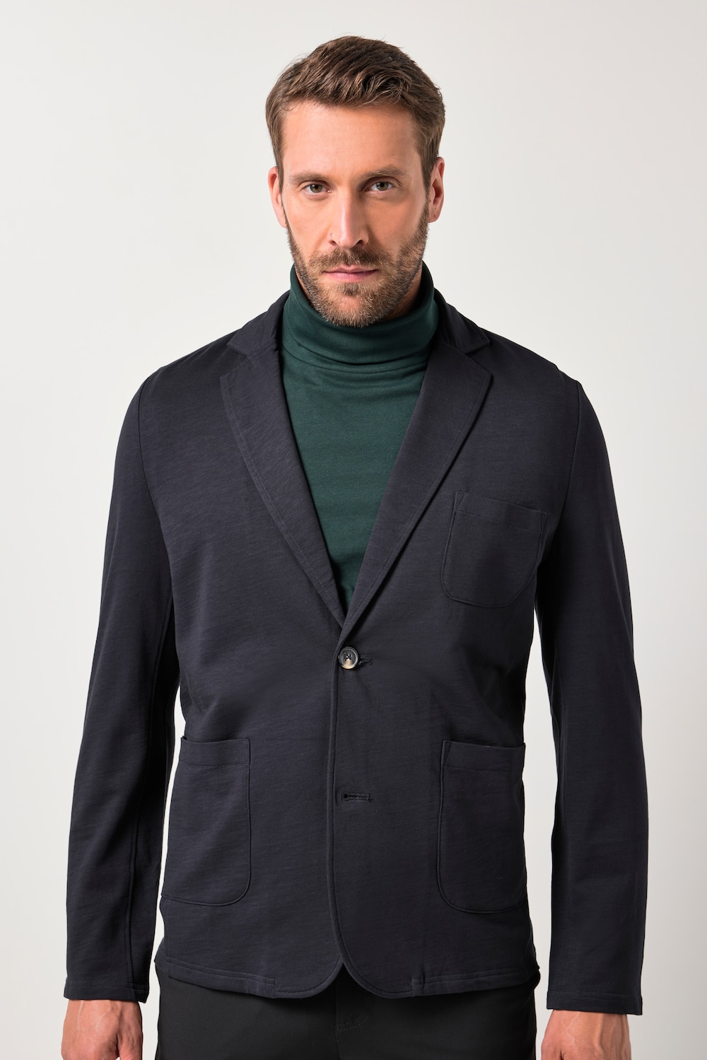 Sweat-dressjakke (sakko), flamme-sweat, jakkeslag, påsatte lommer