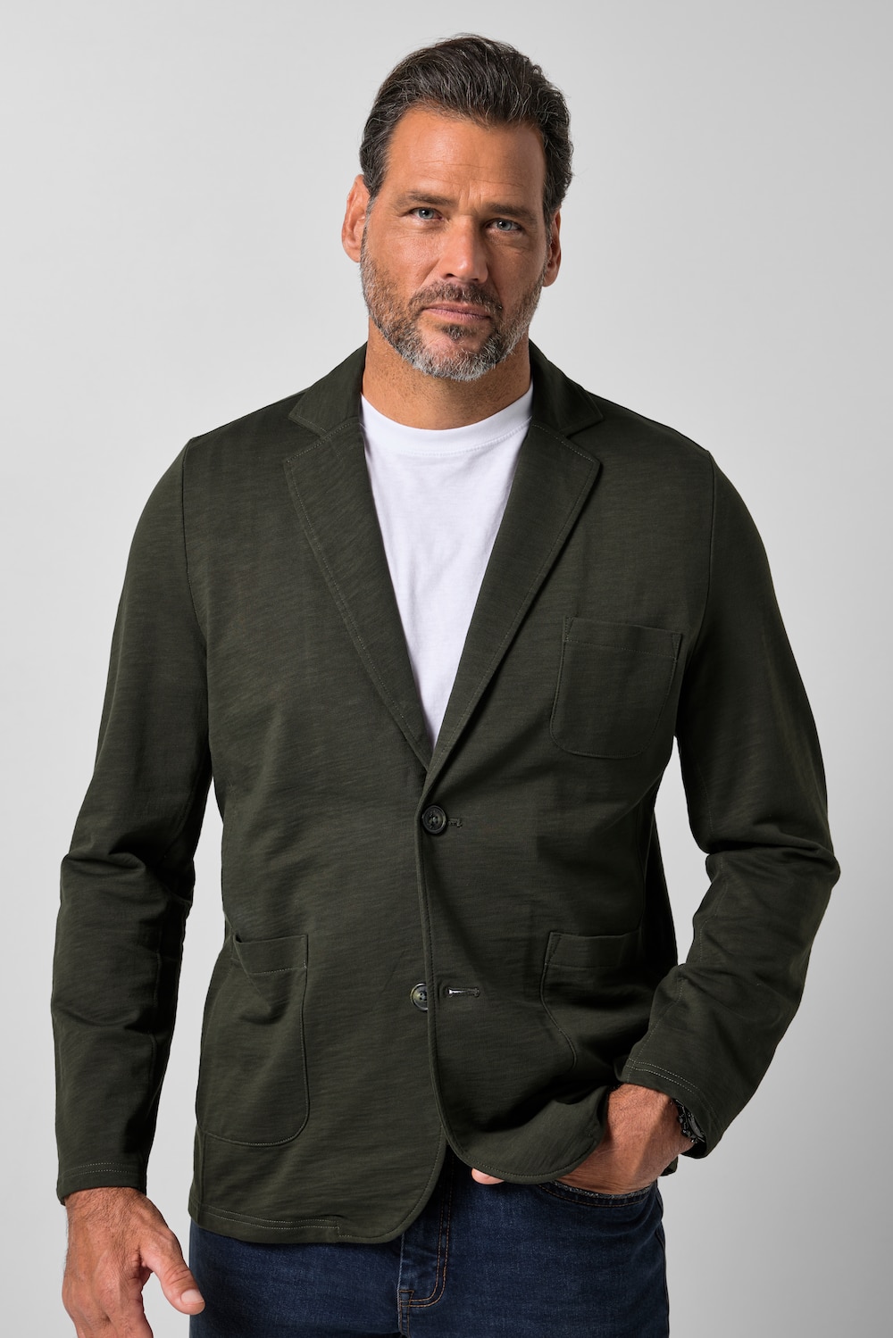 Sweat-Sakko, Business, Flamm-Sweat, aufgesetzte Taschen, bis 7 XL