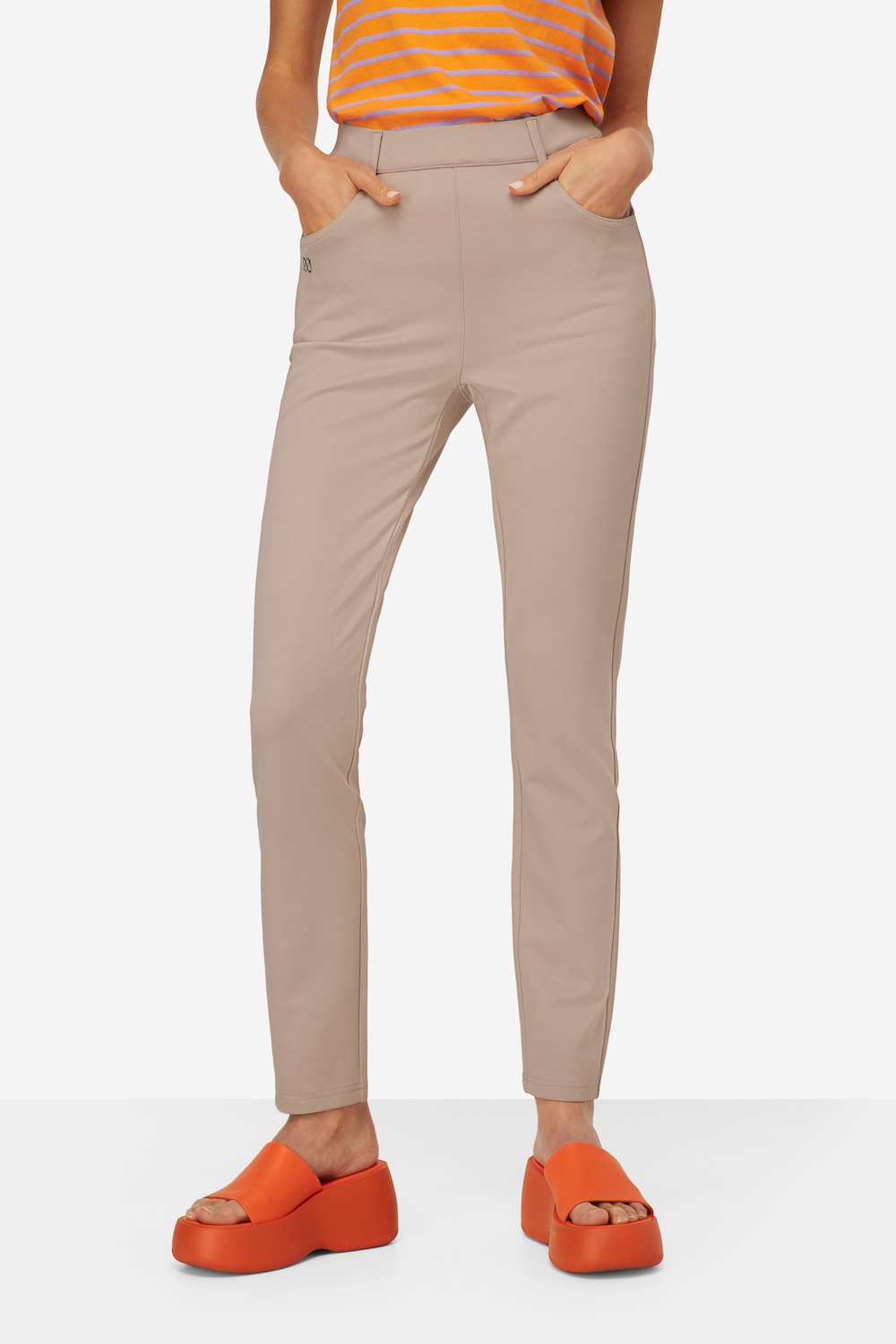 Große Größen Hose Julia, Damen, beige, Größe: 40, Viskose/Synthetische Fasern, LAURASON