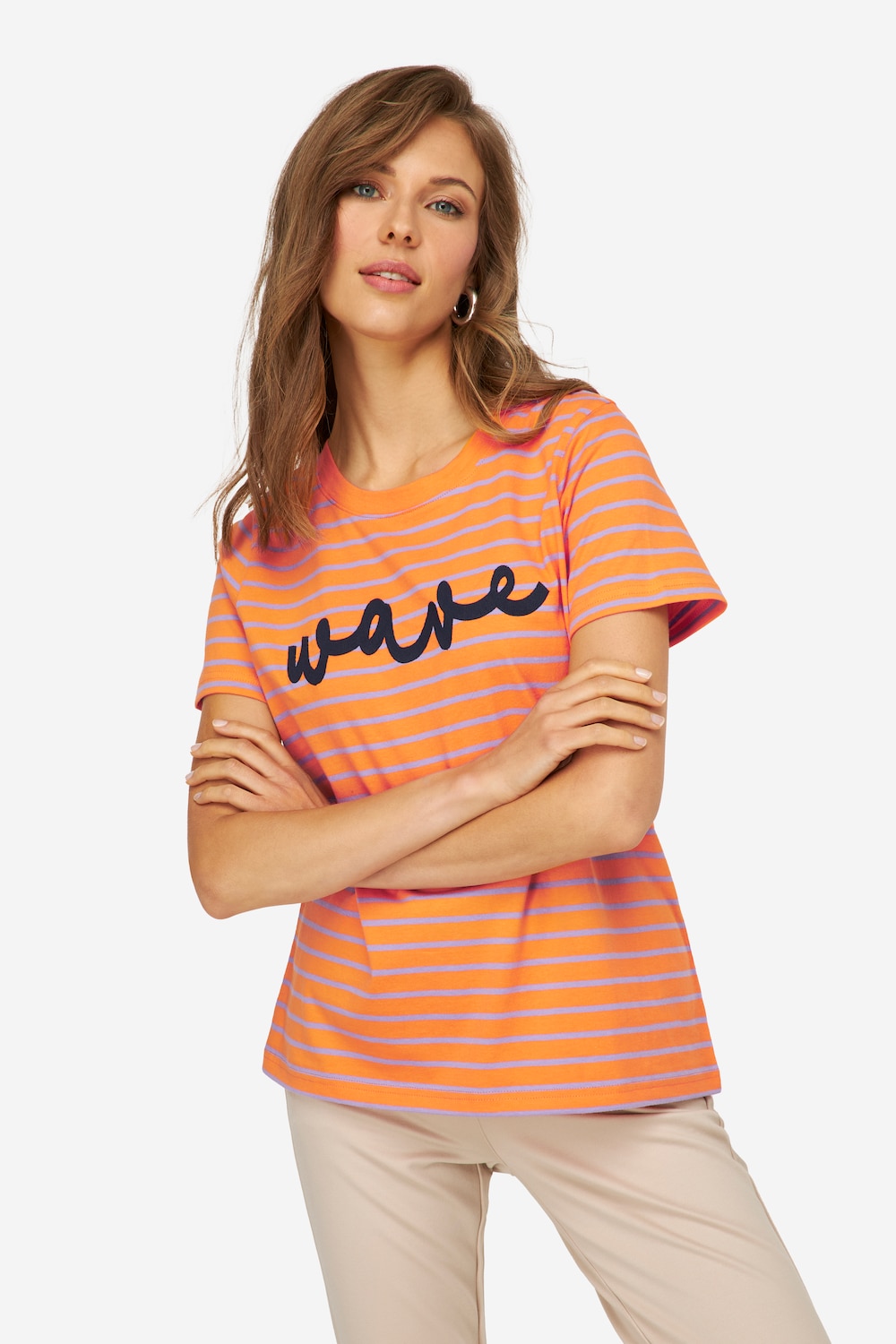 Große Größen T-Shirt, Damen, orange, Größe: M, Baumwolle, LAURASON