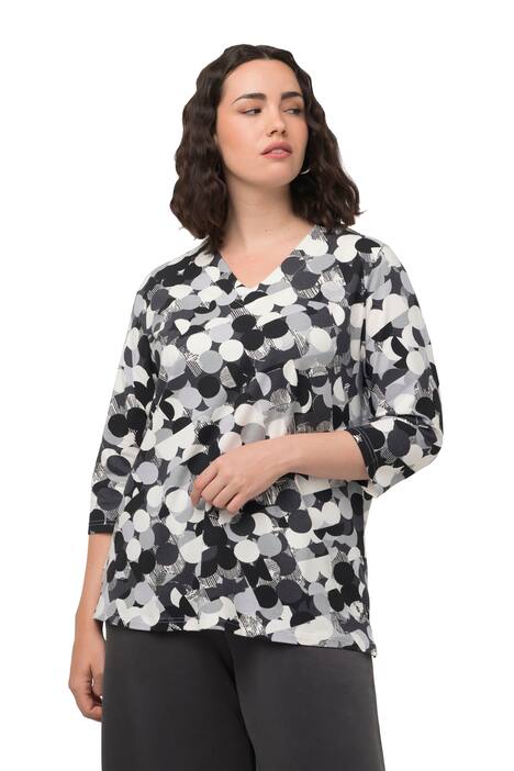 Tričko, kalichový límec, výstřih do V, krátké rukávy