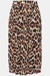 Plisowana spódnica maxi, wzór w panterkę, linia A, elastyczna talia