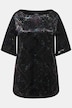 Shirt, burnout fluweel, A-lijn, V-hals, 3/4-mouw