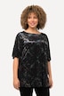 Shirt, burnout fluweel, A-lijn, V-hals, 3/4-mouw