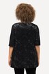 Shirt, burnout fluweel, A-lijn, V-hals, 3/4-mouw