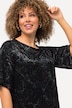 Shirt, burnout fluweel, A-lijn, V-hals, 3/4-mouw